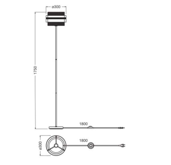 Stehleuchte Gold Schwarz Stoff E27 H:175cm modern OSRAM