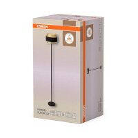 Stehleuchte Gold Schwarz Stoff E27 H:175cm modern OSRAM