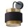Wandlampe Gold Schwarz Stoff E27 B:18 cm modern OSRAM