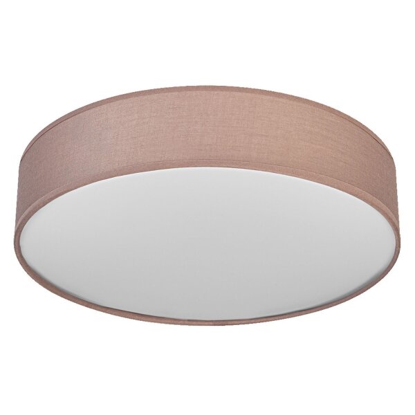 Deckenleuchte Braun Stoff E27 L:48cm rund modern OSRAM
