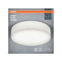 Deckenleuchte Weiß Stoff E27 L:40cm blendarm OSRAM