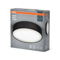 Deckenlampe Schwarz Stoff E27 L:40cm wohnlich OSRAM