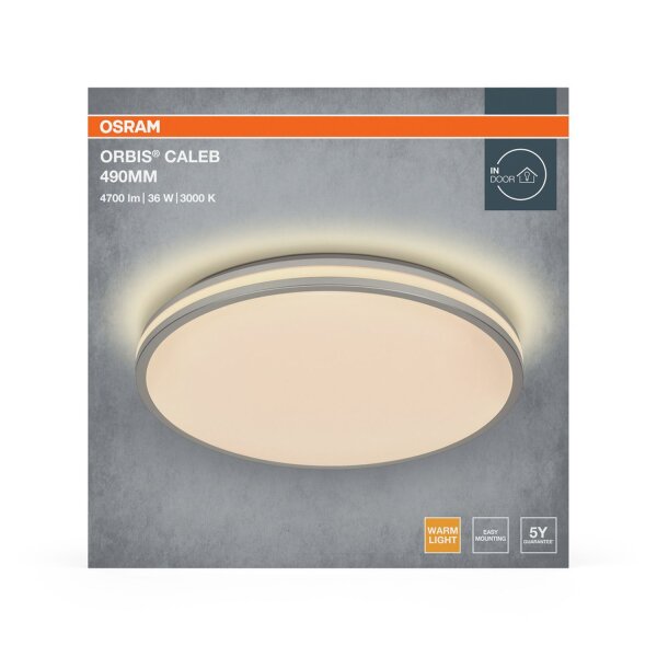 LED Deckenleuchte Silber Metall 3000K Ø49cm rund OSRAM
