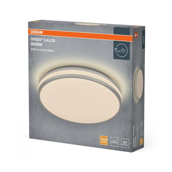 LED Deckenlampe Silber Metall 3000 K Ø38,5cm OSRAM