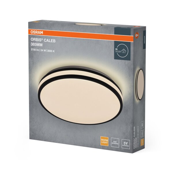 LED Deckenlampe Schwarz Metall 3000K rund Ø38,5cm OSRAM