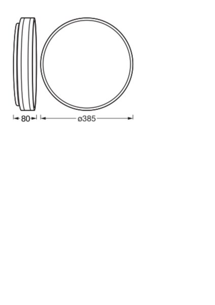 LED Deckenlampe Schwarz Metall 3000K rund Ø38,5cm OSRAM