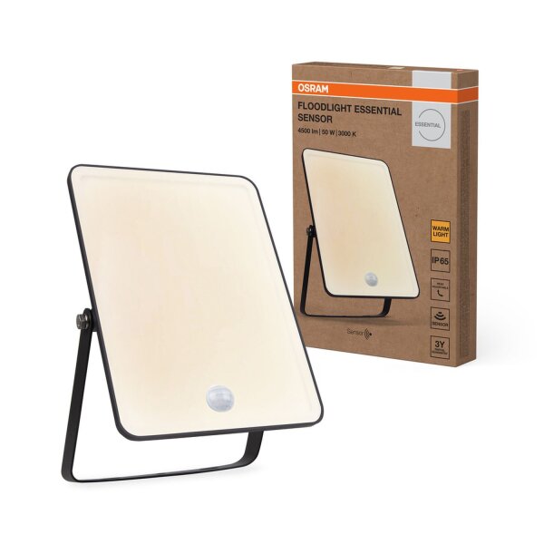 LED Außenstrahler Sensor Schwarz Alu 3000K IP65 OSRAM