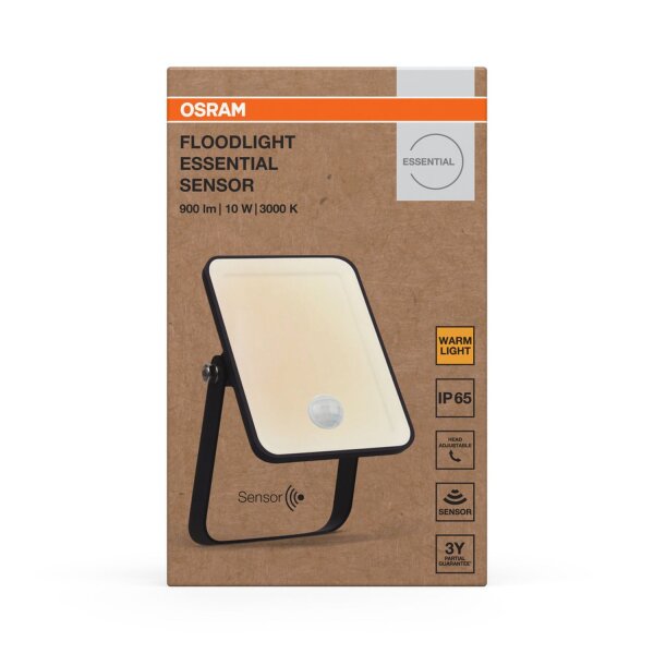 LED Außenstrahler Sensor Alu Schwarz 3000K IP65 OSRAM