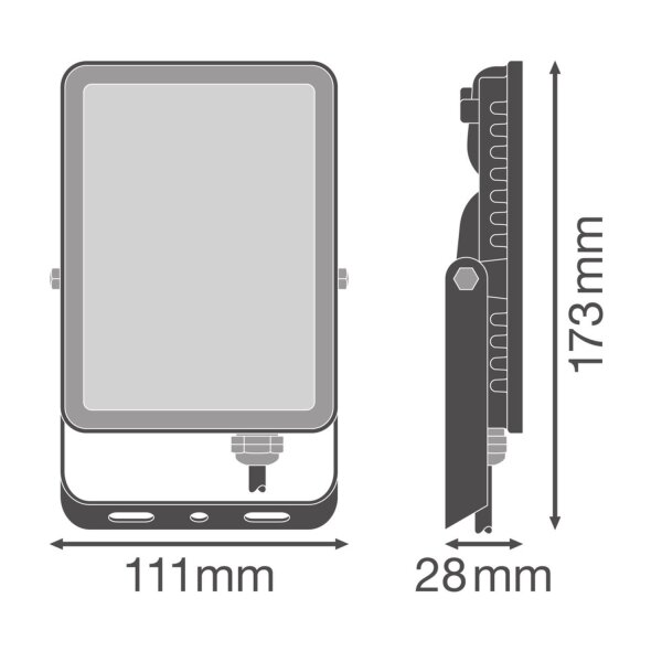 LED Außenstrahler schwenkbar Alu Glas 4000 K IP65 OSRAM