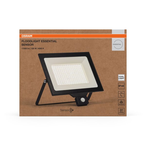 LED Außenstrahler Sensor Schwarz Alu 4000 K IP44 OSRAM