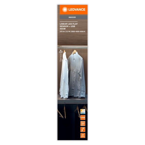 LED Akku Wandlampe Sensor CCT Alu 4000-6500K OSRAM