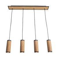 Pendelleuchte Modern B: 75 cm Holzfurnier Metall 4x GU10