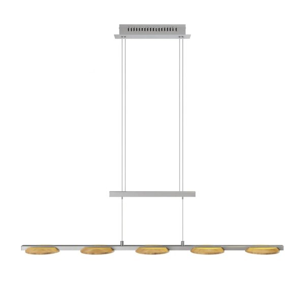LED Pendelleuchte dimmbar B: 100 cm Holz Metall 3000K