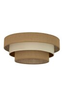 Deckenlampe Jute Samt Beige Ecru E27 Ø50 cm wohnlich