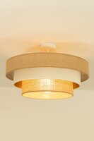 Deckenlampe Jute Stoff Weiß Beige Ecru E27...
