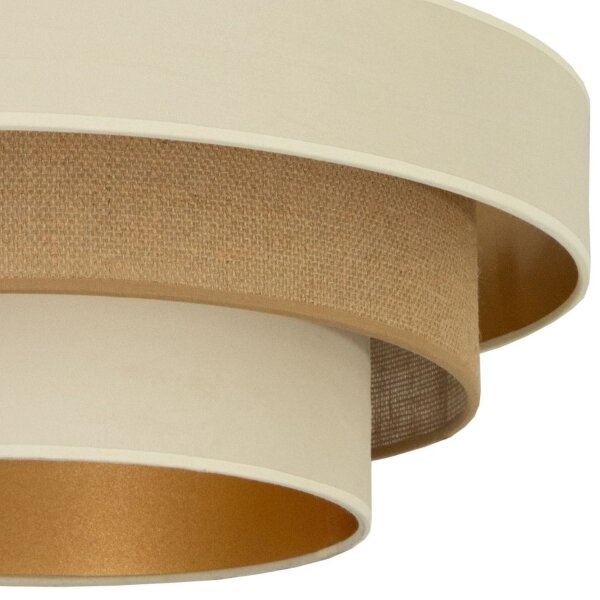 Deckenlampe Jute Samt Ecru Gold E27 Ø50 cm wohnlich