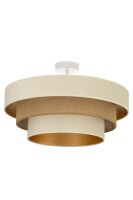Deckenlampe Jute Samt Wei&szlig; Ecru Beige E27 &Oslash;50 cm