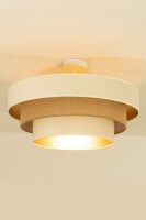 Deckenlampe Jute Samt Weiß Ecru Beige E27...