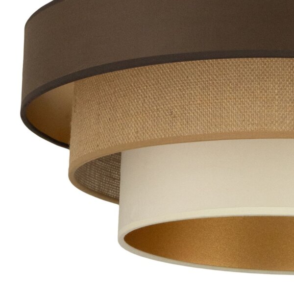 Deckenlampe Jute Samt Braun Beige E27 Ø50 cm wohnlich