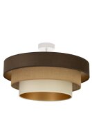 Deckenlampe Jute Samt Wei&szlig; Braun Beige E27 &Oslash;50 cm