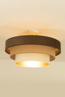 Deckenlampe Jute Samt Weiß Braun Beige E27...