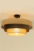 Deckenlampe Jute Stoff Schwarz Beige E27 Ø50 cm
