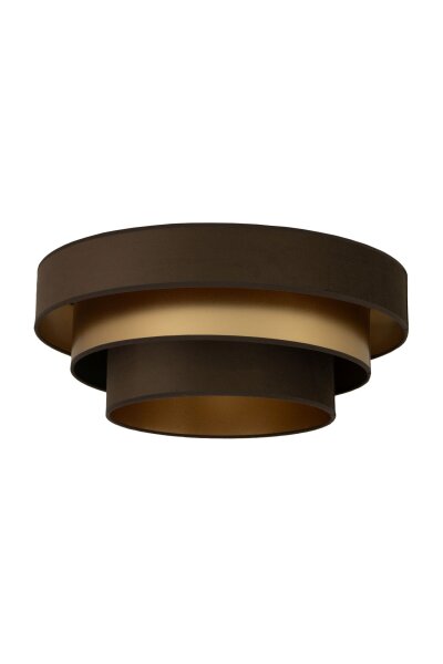 Deckenlampe Jute Stoff Braun Gold E27 Ø50 cm wohnlich