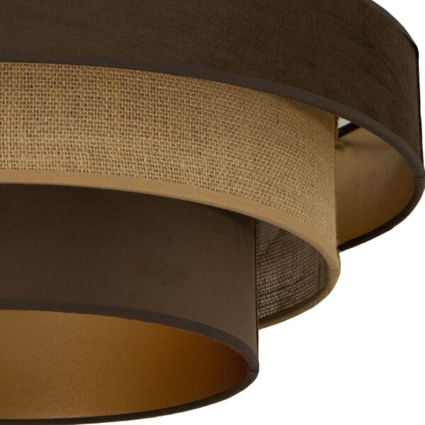 Deckenlampe Jute Stoff Schwarz E27 Ø50 cm wohnlich