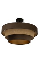 Deckenlampe Jute Stoff Schwarz E27 Ø50 cm wohnlich