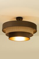 Deckenlampe Jute Stoff Schwarz E27 Ø50 cm wohnlich
