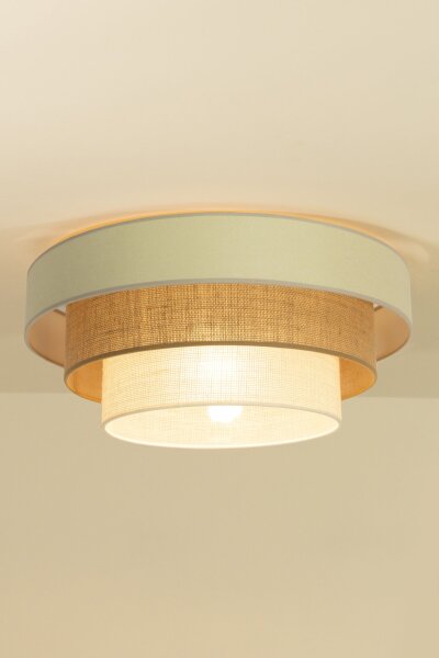Deckenlampe Jute Sandfarben Beige E27 Ø50 cm wohnlich