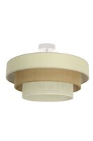 Deckenlampe Jute Wei&szlig; Sandfarben E27 &Oslash;50 cm wohnlich
