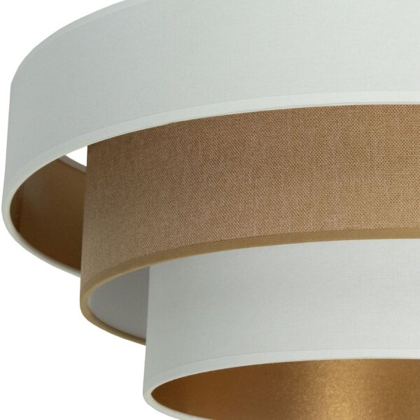Deckenlampe Jute Weiß Gold E27 Ø50 cm gemütlich