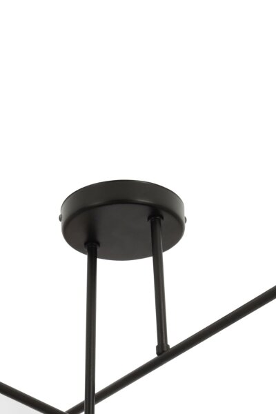 Deckenlampe Stoff Schwarz Weiß E27 L:80 cm wohnlich