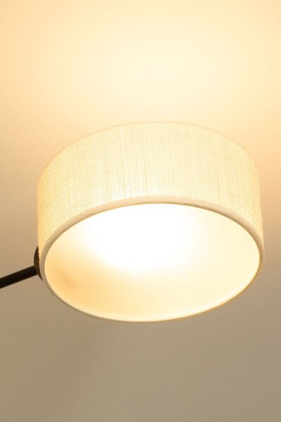 Deckenlampe Stoffschirm Schwarz Creme E27 L:80 cm