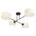 Deckenlampe Stoffschirm Schwarz Creme E27 L:80 cm