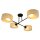 Deckenlampe Stoffschirm Schwarz Creme E27 L:80 cm
