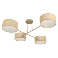 Deckenlampe blendarm Stoff Beige E27 L:80 cm wohnlich
