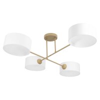 Deckenlampe Stoff Beige Wei&szlig; E27 L:80 cm gem&uuml;tlich