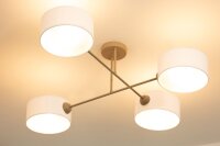 Deckenlampe Stoff Beige Weiß E27 L:80 cm...