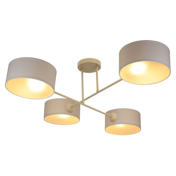 Deckenlampe Stoff Beige Hellbeige E27 L:80 cm