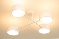 Deckenlampe blendarm Stoffschirm Weiß E27 L:80 cm