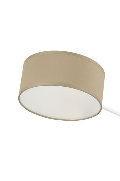 Deckenlampe Stoff Weiß Dunkelbeige E27 L:80 cm