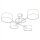 Deckenlampe blendarm Stoff Weiß Creme E27 L:80 cm