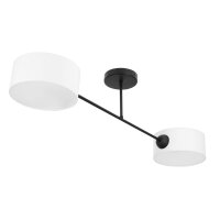 Deckenlampe blendarm Stoff Schwarz Weiß E27 L:80 cm