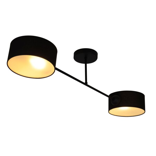 Deckenlampe blendarm Stoff Schwarz E27 L:80 cm