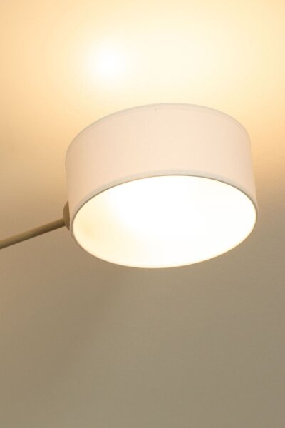 Deckenlampe blendarm Stoff Weiß Beige E27 L:80 cm