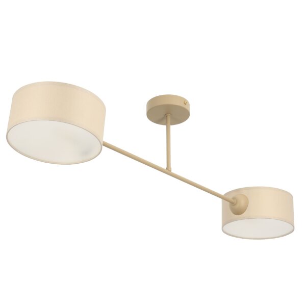 Deckenlampe Stoff Beige E27 L:80 cm dekorativ