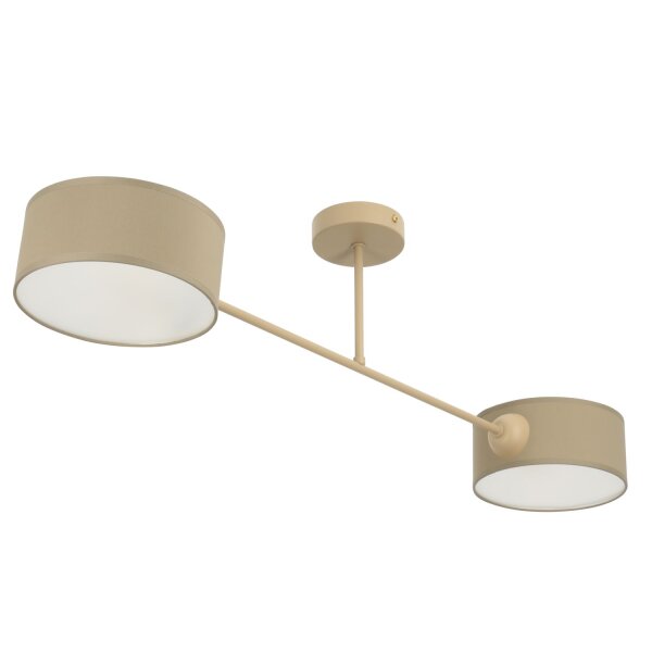 Deckenlampe Stoff Beige Dunkelbeige E27 L:80 cm