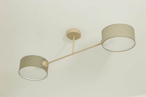 Deckenlampe Stoff Beige Dunkelbeige E27 L:80 cm